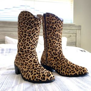 A Bear Co Leopard Cowboy Boots size 39